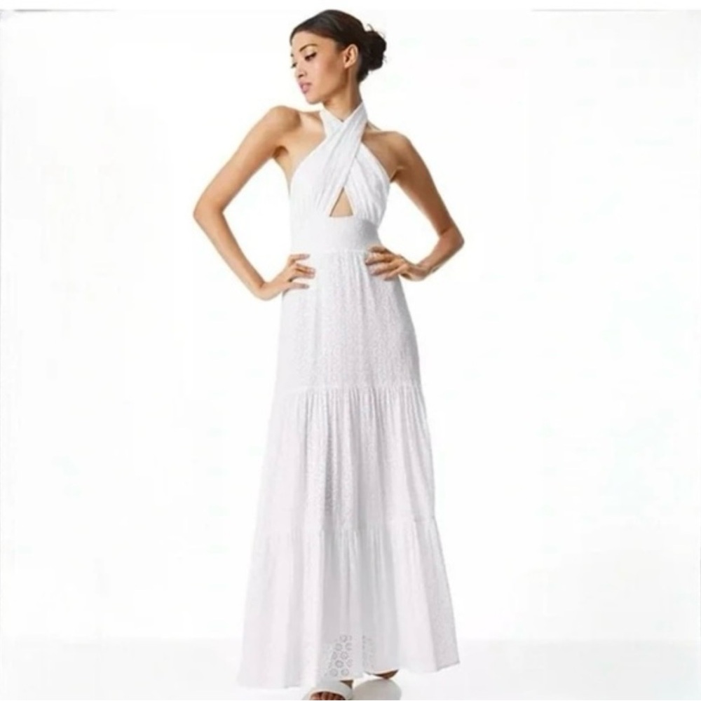 Alice + Olivia White Backless Dress